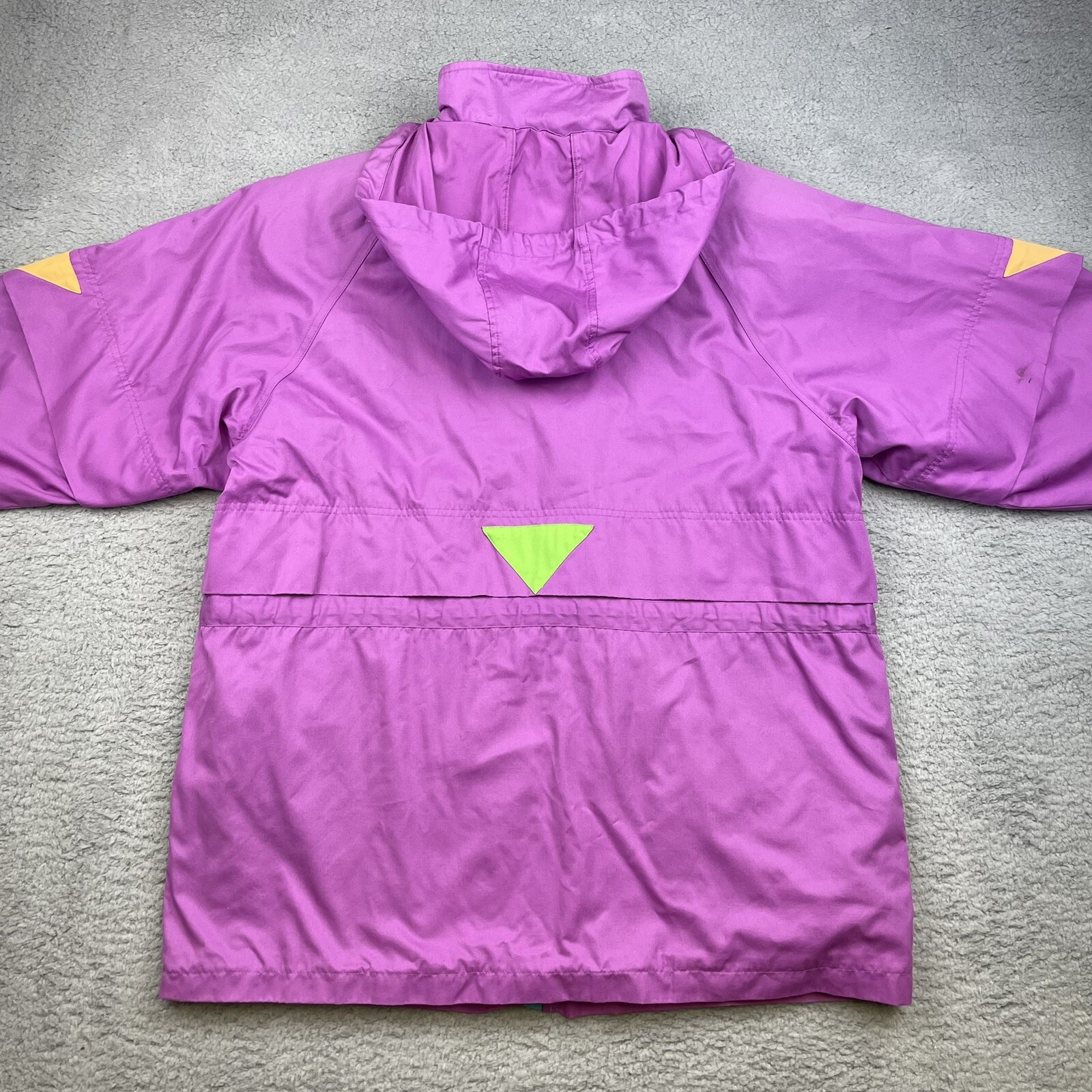 Vintage Vine Below Coat Womens Large Zepel Treated Colorful Funky 80s Zip Snap