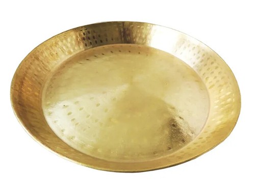 Brass Thaal Parat Gahari Deep Thali For Home Kitchen Wedding Parties Restaurant - Picture 5 of 12