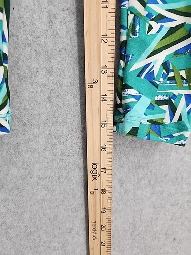 NEW LuLaRoe Kids Leggings Green/Blue Geometric Pattern S/M - Picture 3 of 6