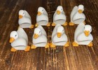 Vintage Ceramic White Duck Napkin Rings Set of 8 Bird Cabin Rustic