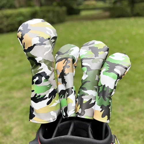 Cubiertas de cabeza de madera de camuflaje para golf de golf cubierta de cabeza de PU para conductor madera de calle híbrida - Imagen 15 de 30