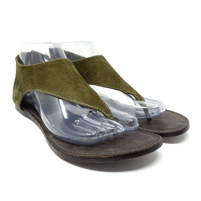 Tory Burch Blakely Green Suede Zip Up Thong Sandals Size 7 | eBay