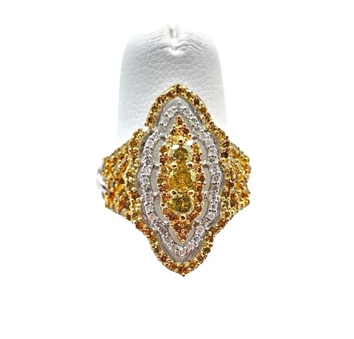 Auth MOKUMEGANEYA Ring Pink &Clear Diamond Textured US5-5.25 18K