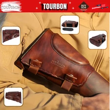 TOURBON Leather Slip on Recoil Pad  Buttstock Cover  Cheek Riser Rest Shooting