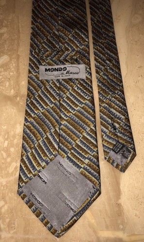Mondo di Marco Rectangle Watercolor Long Tie Bronze Silk Necktie Italy - Picture 2 of 2