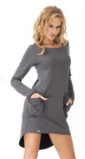 NWT Makadamia Hi Low Dress In Graphite US 6 EU 38 Gray Resort Travel Casual