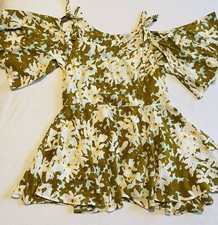 Free People FP One Lucina Floral Print Cold Shoulder Mini Dress Womens Size XS