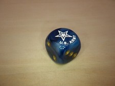 Army 16mm D6 six Sided Die - Phantom Blue Gold - RPG Tabletop Dice Games