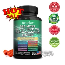 Sea Moss &Burdock Root（Black Seed Oil, Turmeric, Ashwagandha, Ginger, Vitamin D)