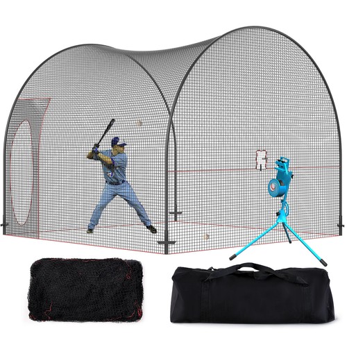 12FT Softball Baseball Cage Net and Frame Heavy Duty Pitching Batting Cage - Picture 9 of 12