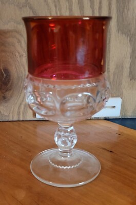Claret Wine Ruby Crown by Colony Top flashed only. Thumb print pattern