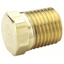 1/4" Male NPT Brass Hex Head Plug Made In USA-10pcs