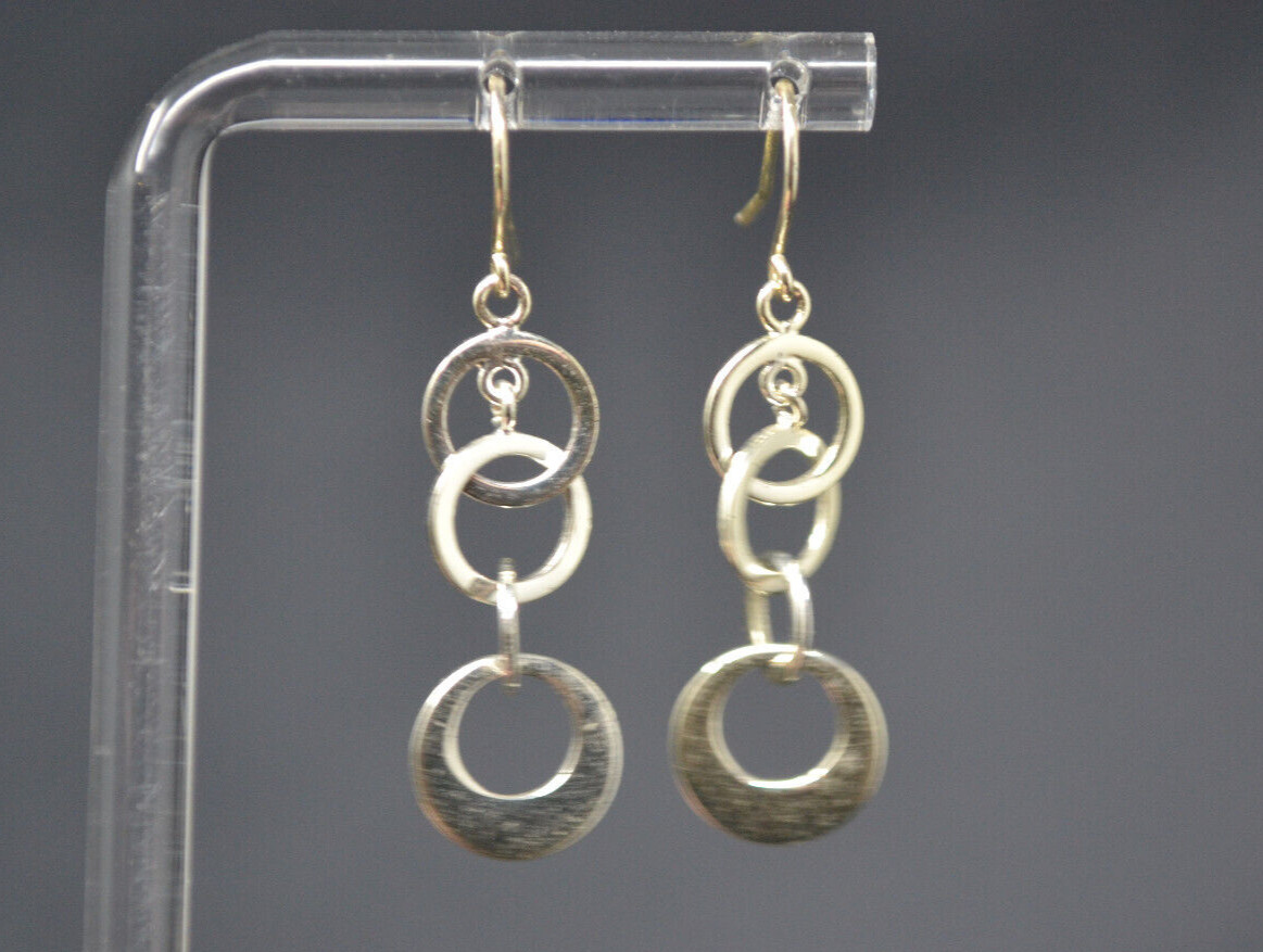 Circle Hoop Loop Dangle Ringlet Sterling Silver E… - image 1