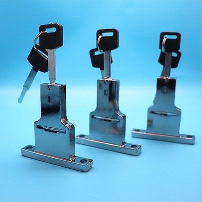 Double-door Refrigerator Lock Drilled Anti-theft Door Lock + Keys Safety Lock