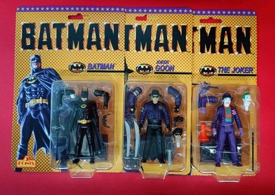 3er Set Batman 1989 Mezco 5 Punkte Action Figuren Joker Bob The Goon DC Comics