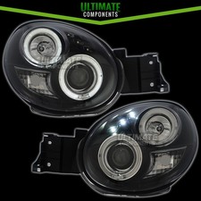 Fits Subaru Impreza Bug Eye 2000-2003 Projector Angel Eyes Ring Headlights Black