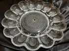 Vintage Indiana Glass Relish Deviled Egg Tray Dish Platter Hobnail  Plate 11"