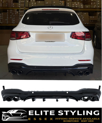 HECKDIFFUSOR MIT SPITZEN GLC43 LOOK GLANZ BLCK FÜR MERCEDES GLC X253 AMG FACELIFT