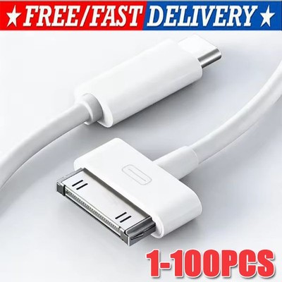 30-Pin To USB C Adapter Charging Data Sync Cable for IPhone 4 4S 3GS IPad 3 Lot