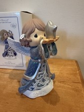 Precious Moments  FAITH  Angel Figurine 6.5  2013 Light  Music w/ Box Works EUC
