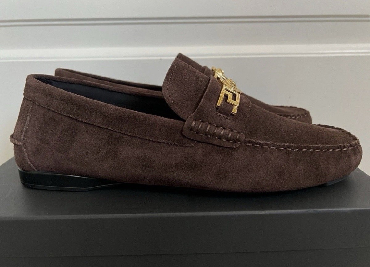 BNWT Versace La Medusa Men’s Gold Brown Suede Driving Loafers Sz 39 US 6 $800 BNWT Versace La Medusa Men main image 2