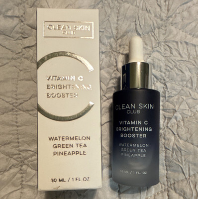 Clean Skin Club Vitamin C Brightening Booster Serum Watermelon Green Tea 1oz