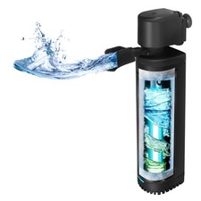 300GPH Aquarium Filter, UV Filter for 45-120 Gallon, Black