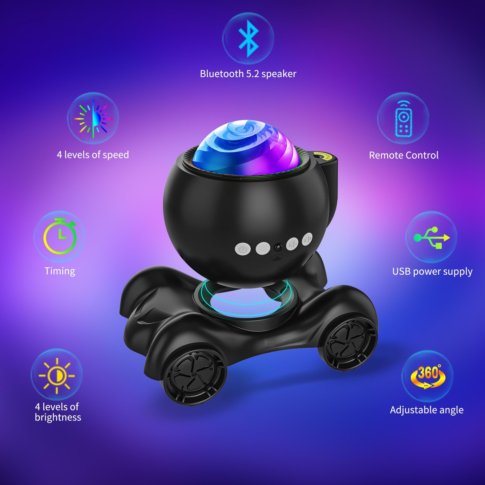 Galaxy Projector, Star Aurora Projector Built-in Bluetooth Speaker, Night Lig...