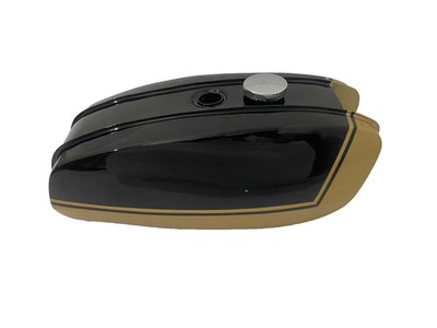 BSA A65 THUNDERBOLT LIGHTNING 1970'S BLACK & GOLDEN PAINTED ALUMINUM PETROL TANK
