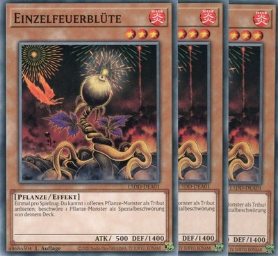 yugioh 3x single fire flower L5DD-DEA01 COMMON 1ST EDITION GERMAN