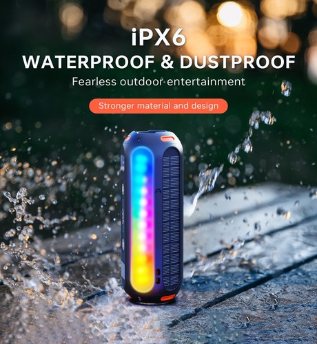Magnetic Bluetooth Speaker, Golf Speaker with Solar Charging 30H Playtime, 7 ... - Picture 4 of 8