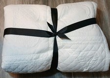 Pottery Barn LoveShackFancy Bow Heart Patchwork Quilt Full/Queen White NWD