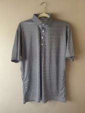 Collars Co Men s Black And White Micro Print Short Sleeve Polo Large