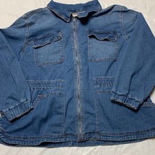 Knox Rose Plus Size Denim Jean Cargo Utility Jacket Size 3X