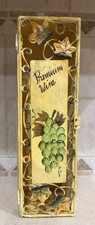Vintage Metal Decorative Premium Wine Box Hinged Door Clasp Yellow Ivy Grapes