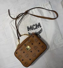 MCM Leather Crossbody Bag Tan with Duster Bag...