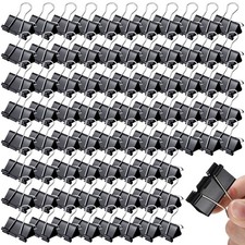 Yexiya 300 Pcs Medium Binder Clips Sturdy 1.25 Inch Black Paper Med Clips Off...