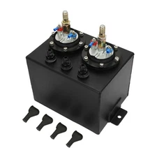 New 3.8L Surge Tank Kit Black Suits + 2 Dual Bosch 044 style Fuel pump