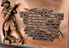 Rare! Peter Friedling Copper Fireman's Prayer In High Relief,  Framed 22x16"