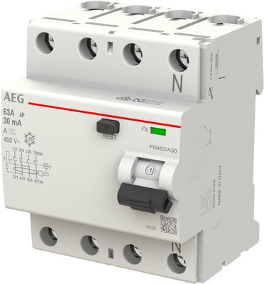 AEG FI-Schutzschalter A 4p 440V 63A 0,03A 4TE REG (2CSF704156R1630)