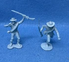 Marx vintage Custer's Last Stand playset pair of light blue confederate soldiers