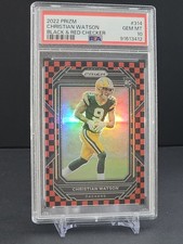 2022 Prizm Christian Watson Black & Red Checker PSA 10 #314