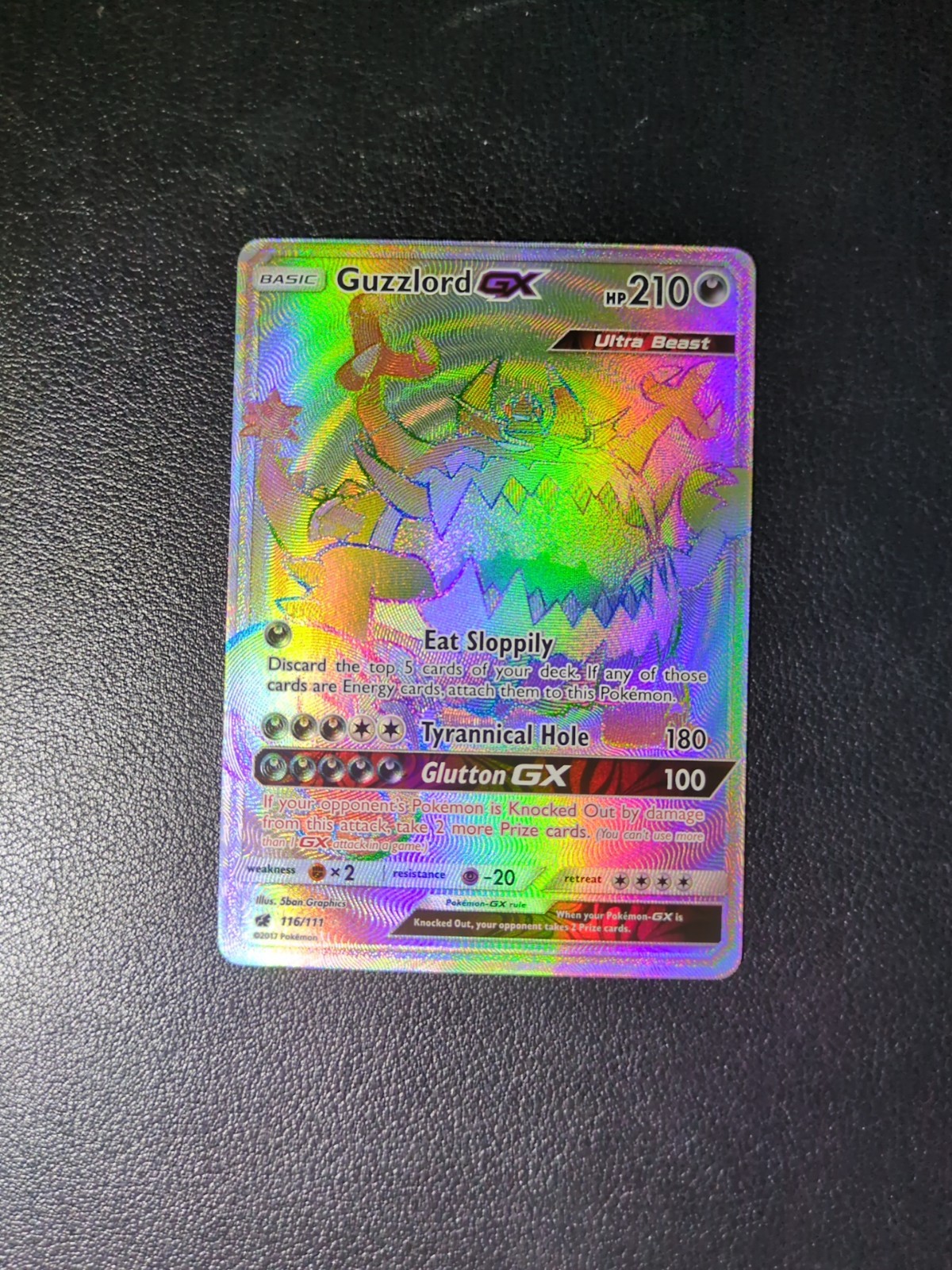 Pokémon TCG Guzzlord GX 116/111 Sm-Crimson Invasion Secret Rare Full Art Holo