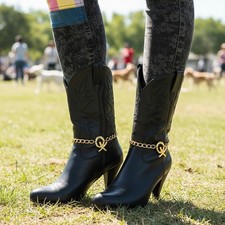 Women 2PCS Gold Metal Boot Chain Links Bracelet X O Charm Shoe Anklet Handmade