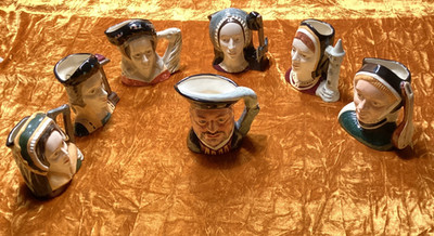 Royal Doulton Henry VIII und seine 6 Frauen Set 4'' Toby Krüge