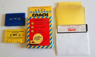 1983 Commodore 64 BEST KEYBOARD COACH  Software Disk  + 2 Cassettes Boston Elect