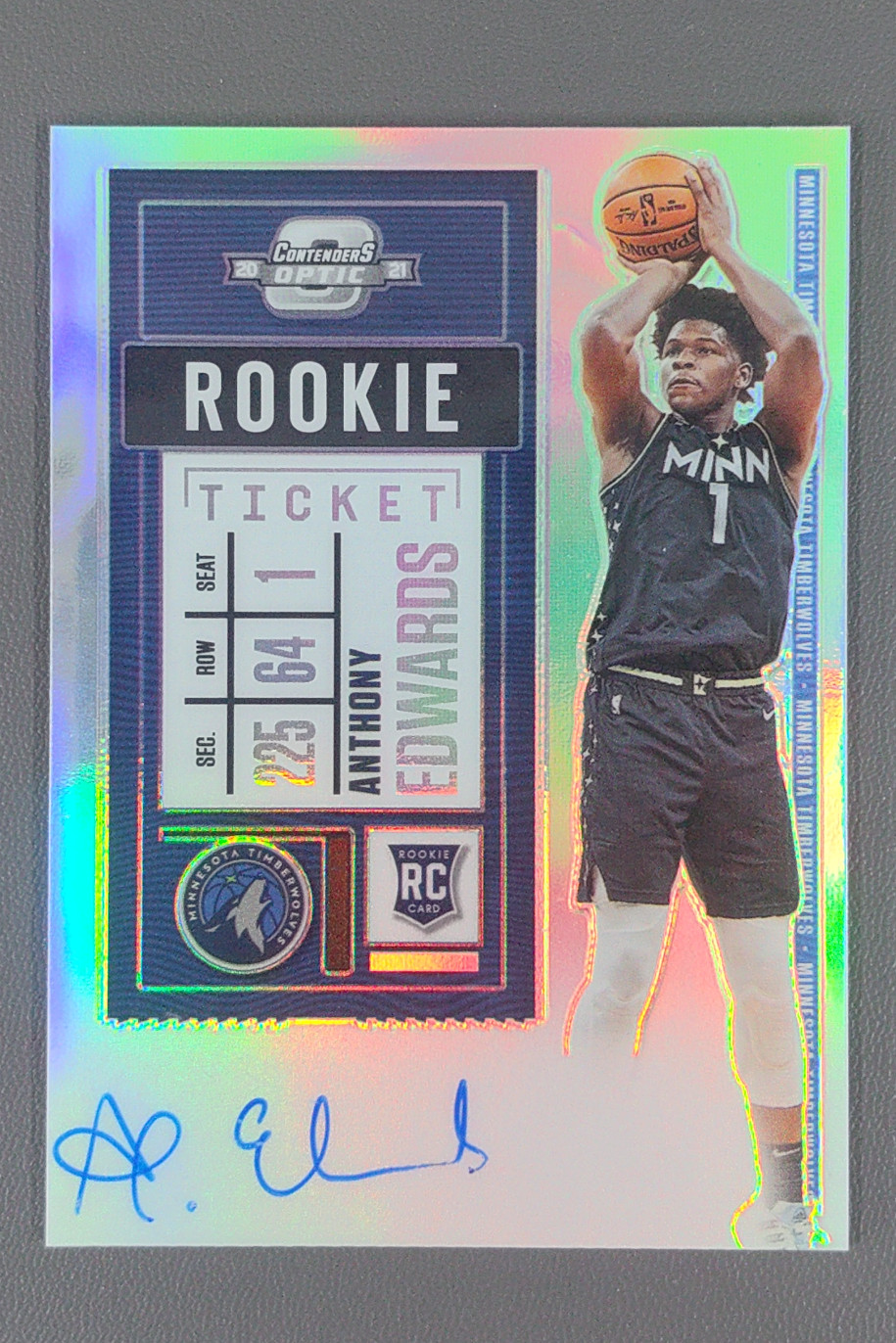 2020-21 Panini Contenders Optic Anthony Edwards Rookie Ticket Auto Silver #137