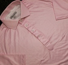 Collars and Co. Dress Collar Polo Shirt Mens Small Pink Gingham Golf Casual New