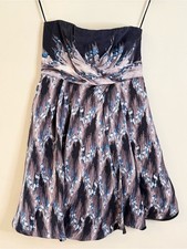 Tibi silk strapless formal mini dress peacock...