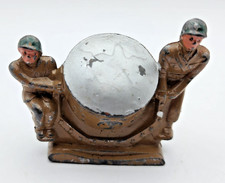 Vintage 1940s Barclay Manoil Soldiers 2 Man Search Light Unit Green Helmets